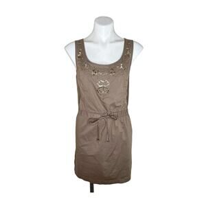 fern linen blend mini halter dress LOFT | Dresses | Loft Black White Tropical Womens Size New Sleeveless